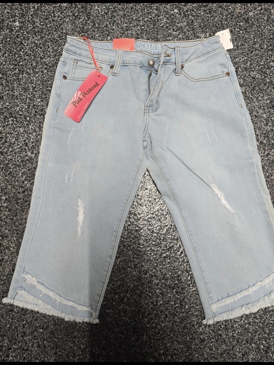 Diamond Supply Co. Denim - Pink Diamond Supply Co. Light Blue Distressed Cropped Jeans